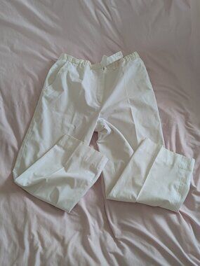 Leon Levin White Straight Leg Pants Size 8